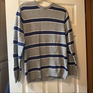 Gray and Navy Striped Sweater